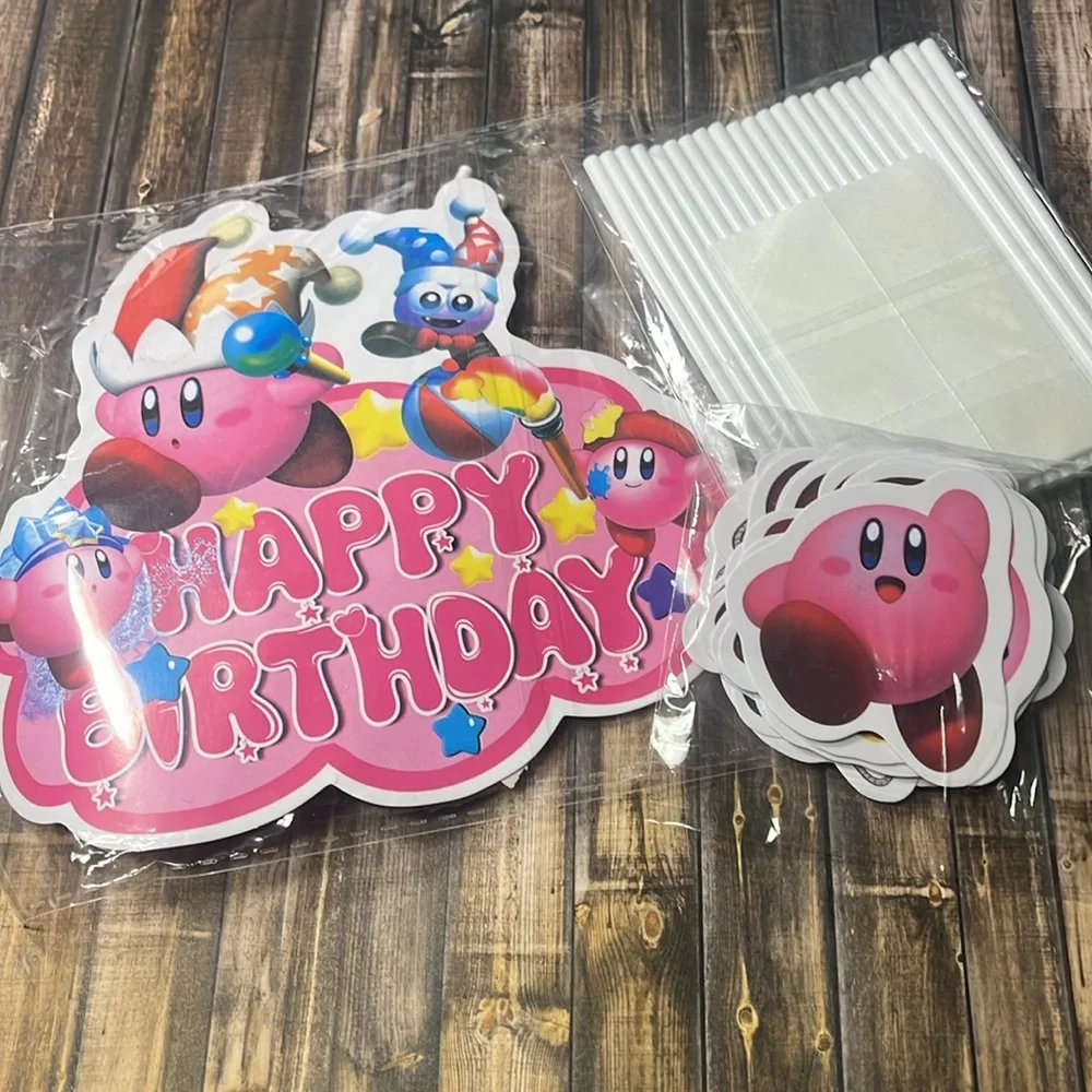 5for$10 Nintendo Kirby-inspired Birthday Cake And Cupcake Character Topper NWOT